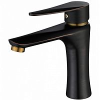 Смеситель для раковины ПРОФСАН ПСМ-301-5 STEEL нержавеющая сталь AISI-304 тип См-УмОЦБА Черный-бронз