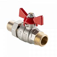 Кран шаровой BASE-ГОСТ  со сгоном с рукояткой-бабочкой нар.-нар. DN15, PN40, 1/2"